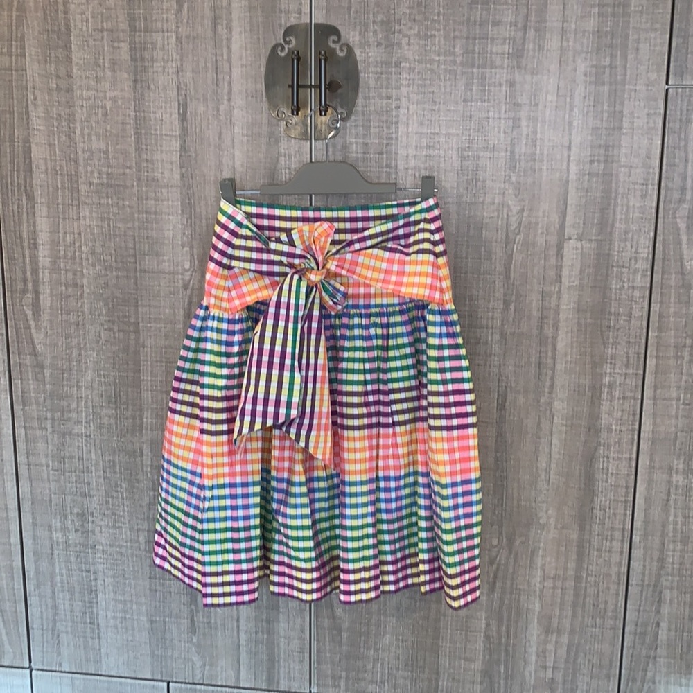 J Crew Tie Front Rainbow‎ Skirt - Picture 6 of 14